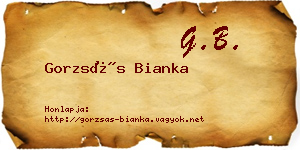 Gorzsás Bianka névjegykártya